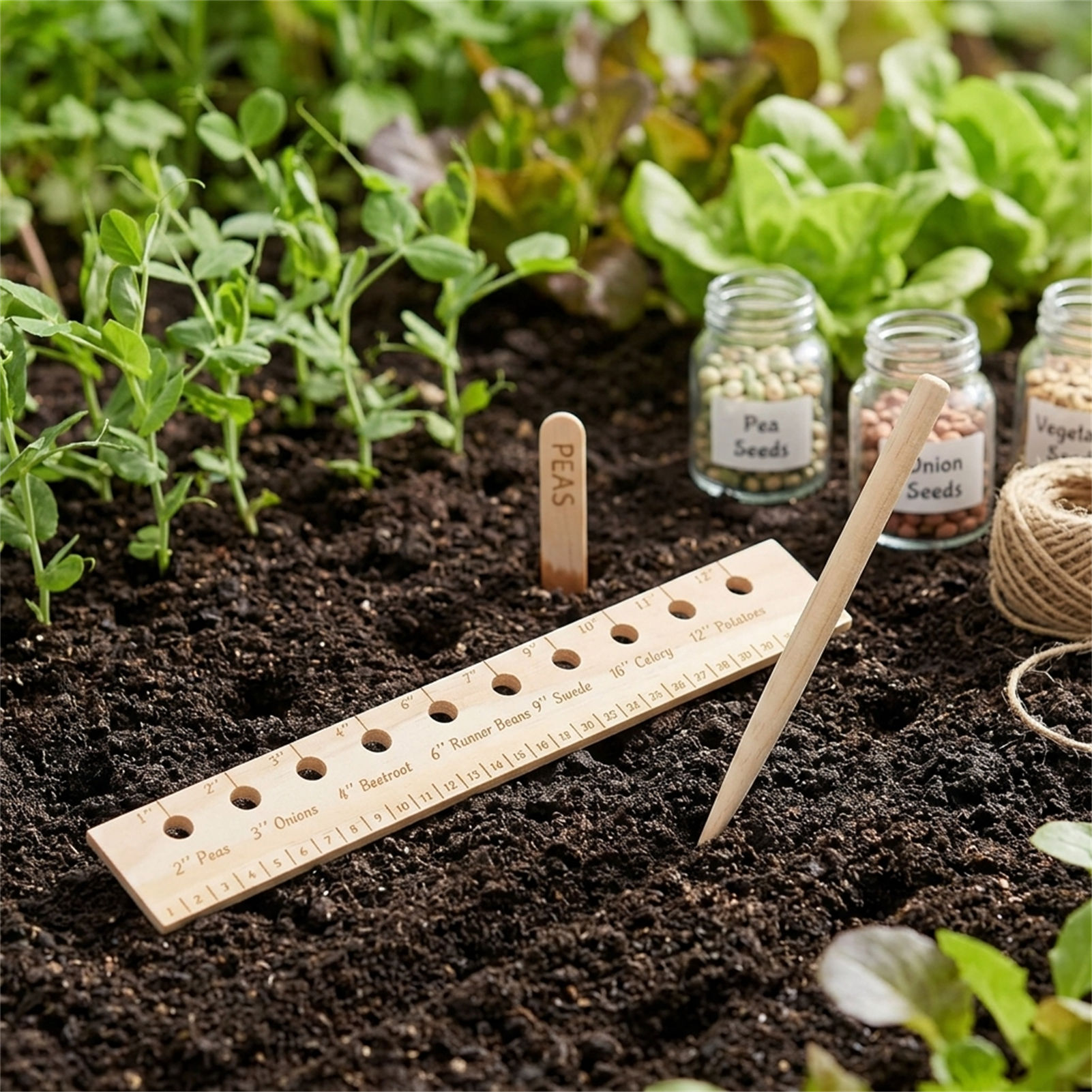 Solid Wood Planting Ruler for  - Gardening Tools Vegetables review and price