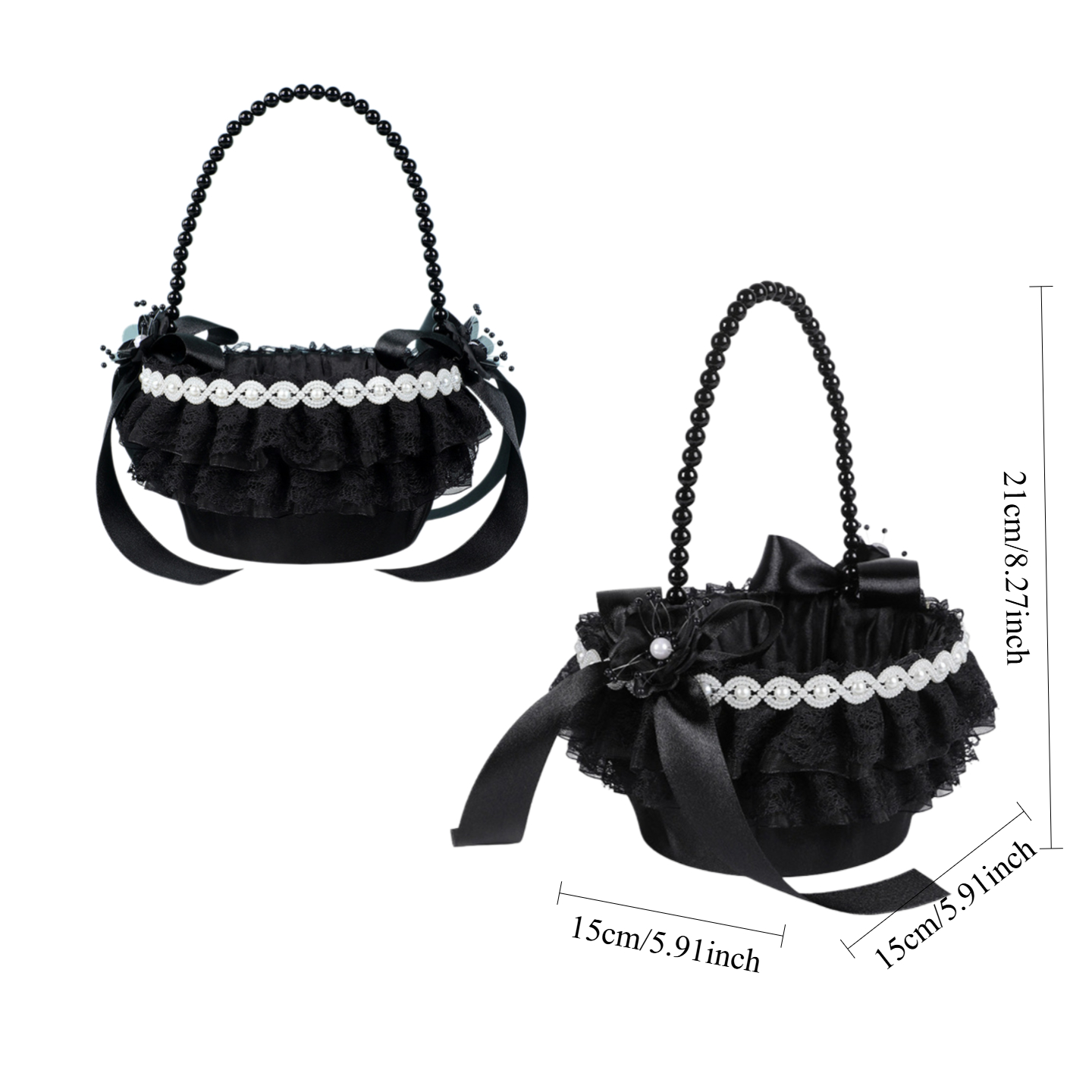 2 Pcs Wedding Black Flower Bas - Gardening Tools Girls review and price